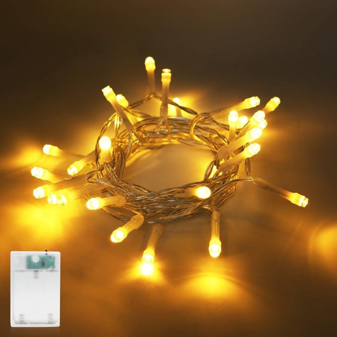 30 Draadloze LED Sfeerverlichting Warm Wit met Timer voor Binnen, Kerst, Feest en Bruiloft