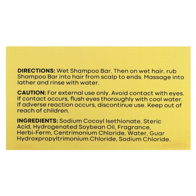 Energizer, Hydraterende Shampoo Bar, Zen Day, 113.4G(4 Oz) yellow