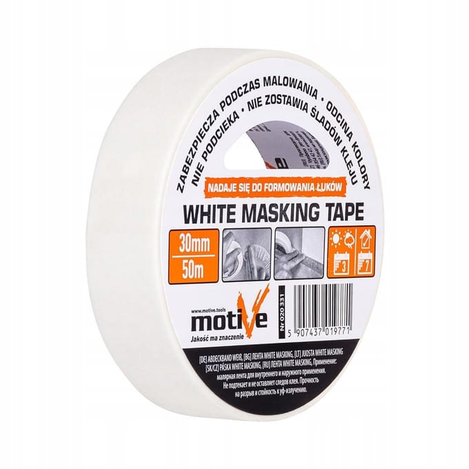 Motief Witte Afplaktape 18mm x 50m - Professionele Schilderstape
