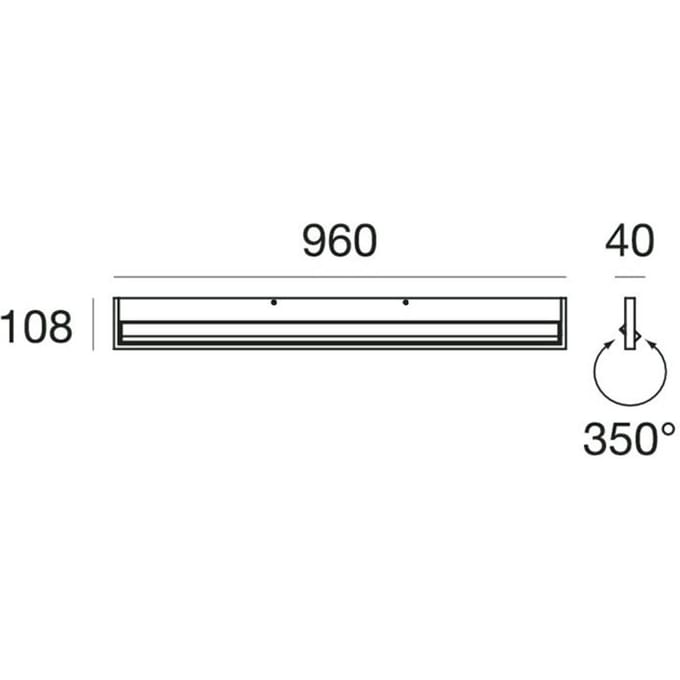 Stilnovo LED wandlamp Tablet W1, breedte 96 cm, wit