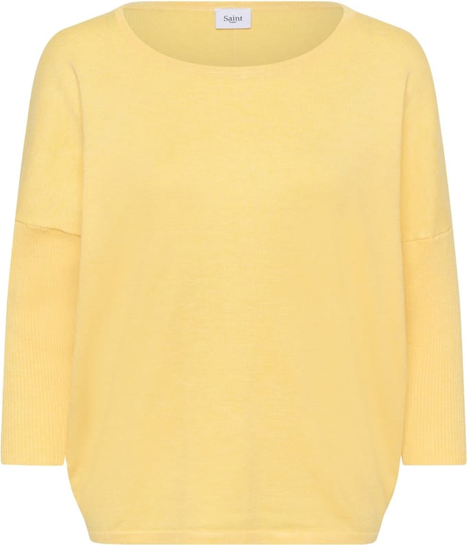 Saint Tropez A2561, MilaSZ R-Neck Pullover Dames Trui - Lemon Drop Melange