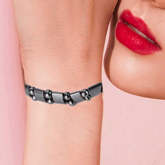 Modieuze magnetische therapie armband voor de gezondheidszorg, armband voor gewichtsverlies (Dubbelzijdige boog) gray