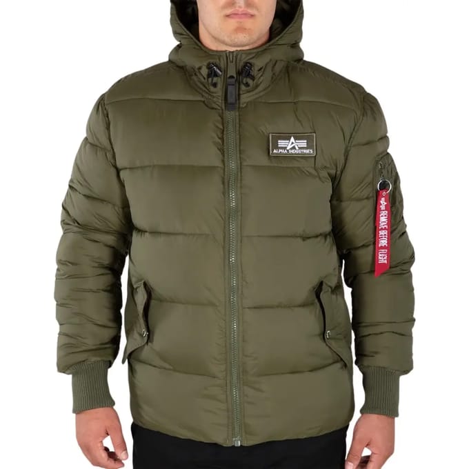 Alpha Industries Gewatteerde Hooded Puffer Alpha FD Jas Groen