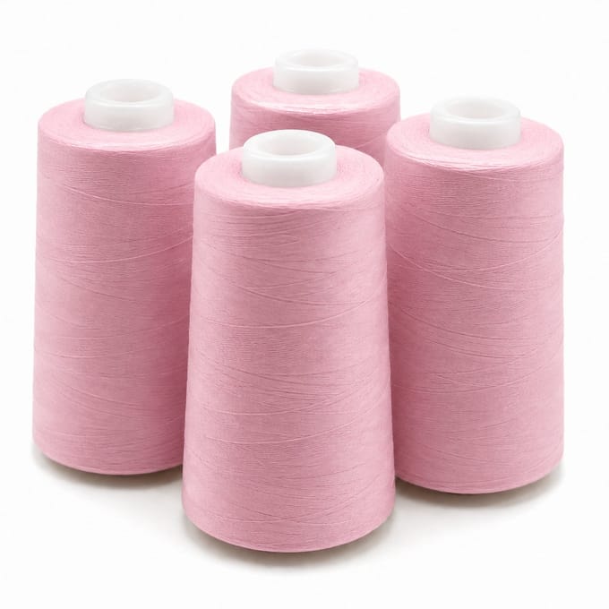 Polyester Overlockgaren – 4 Cones × 2700 m – Totaal 10.800 m – Zalmroze 002