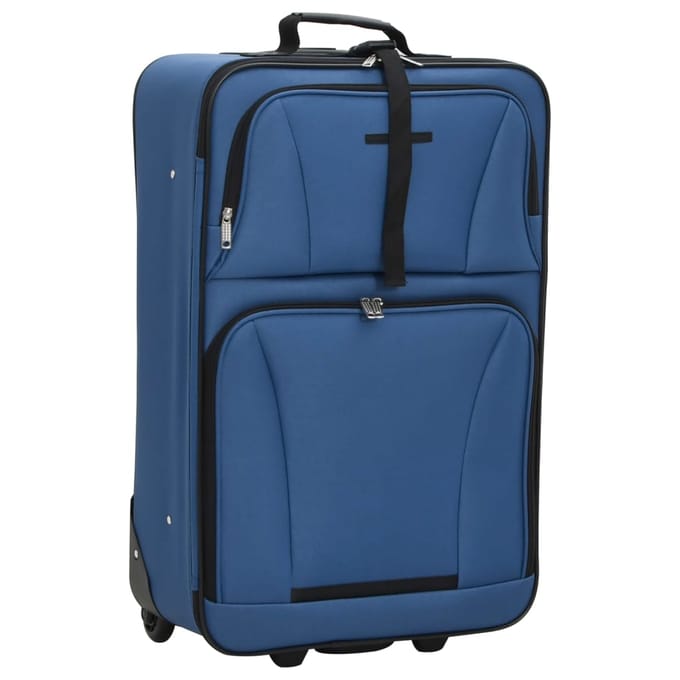 vidaXL - 5-delige - Kofferset - stof - blauw
