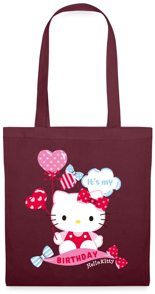 Hello Kitty Met Ballonnen Jarig Ontwerp Tas Van Stof Schoudertas
