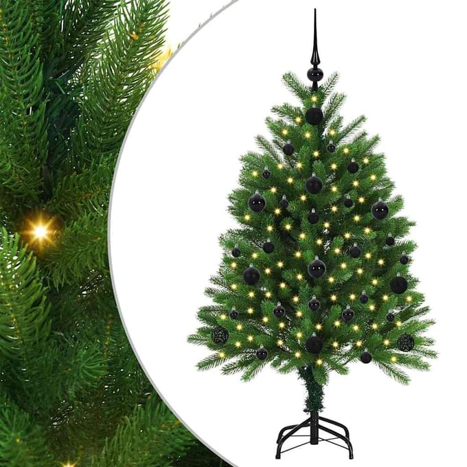 vidaXL - Kerstboom - met - 150 - LED - met - standaard - Groen - 120 - cm - PE