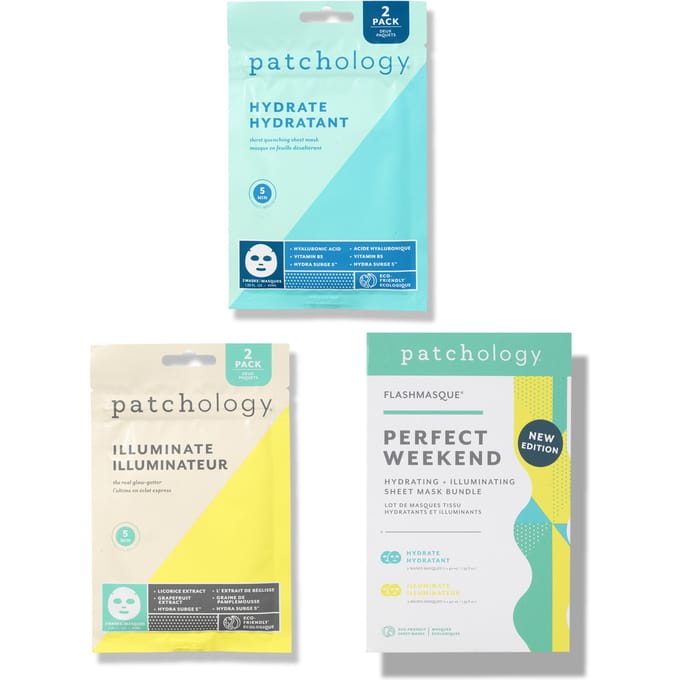 Patchology Perfect Weekend Hydrating + Illuminating Sheet Mask Bundle