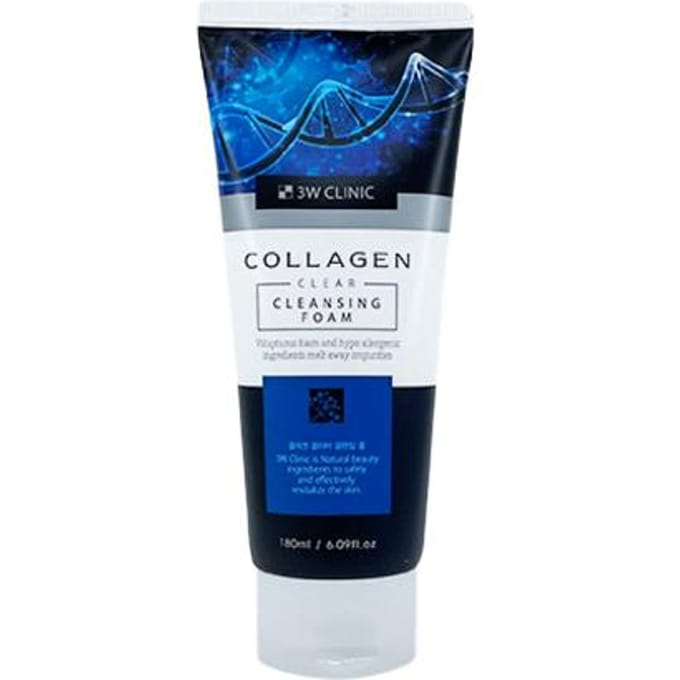 3W CLINIC Mousse Nettoyante Claire au Collagène 180 ml (3 Options) #1pcs blue