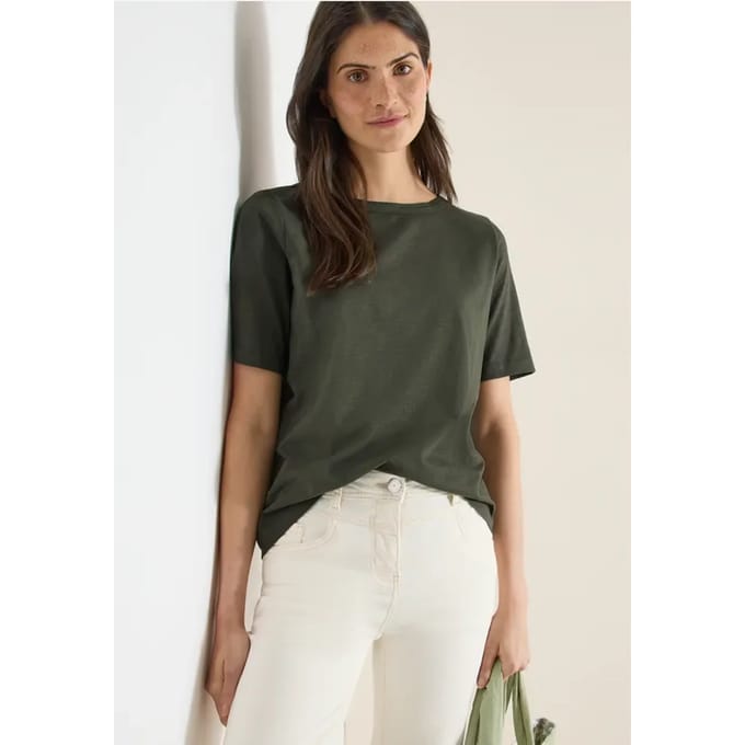 Shirt met korte mouwen en boothals