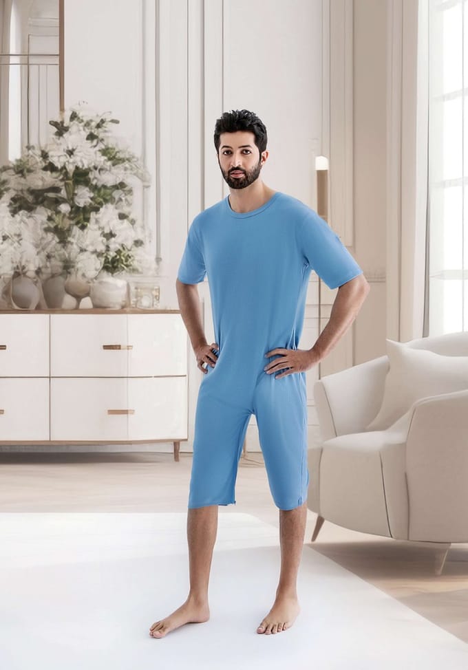 Body Hansop met been- & rugrits- Hemd - Pyjama - Korte mouwen - Plukpak - Maat M