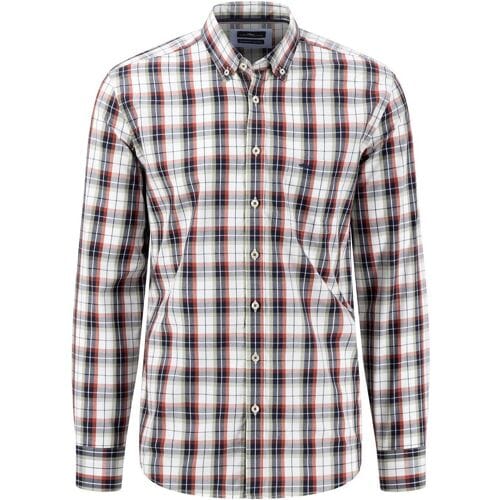 Fynch-Hatton Overhemd Combi Checks Button Down Light Khaki / male