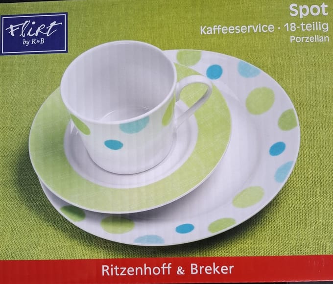 Ritzenhoff & Breker Green Spot koffieservies 18 delig porselein