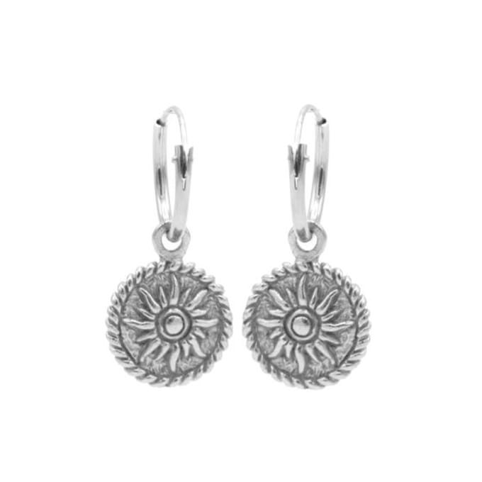 Karma Symbols oorbel sun Zilver-M2267