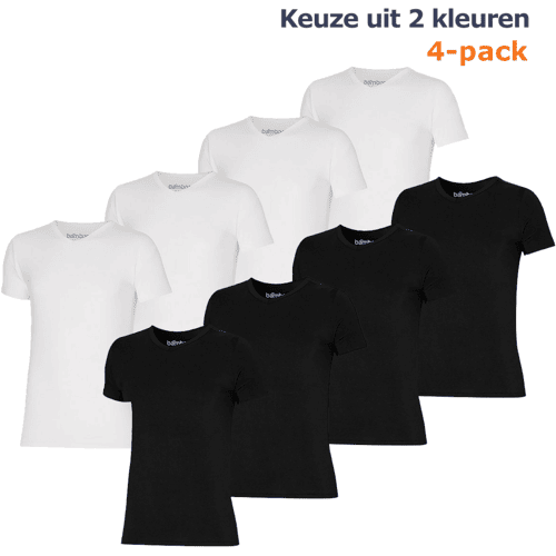 Apollo Bamboo T-shirts heren Basic Wit - 4 Witte Bamboe t-shirts met V-neck - Maat M