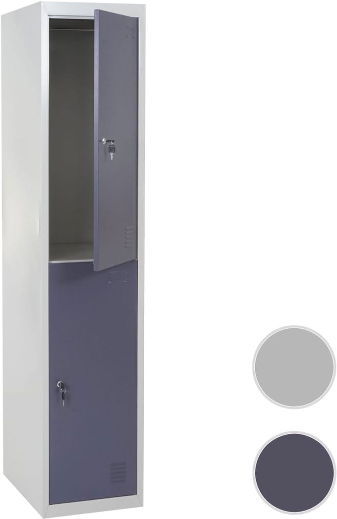 Locker Boston T853, lockerkast kluisje, metaal 185x38x45cm ~ donkergrijs