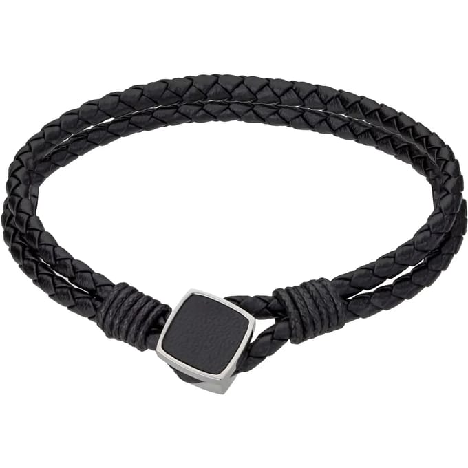Echt leer en roestvrij stalen armband Philipp Blanc Martin