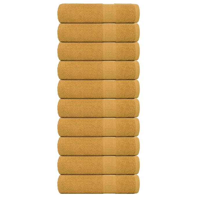 vidaXL - Douchehanddoeken - FROGN - 10 - st - 70x140 - cm - 360 - g/m² - goud