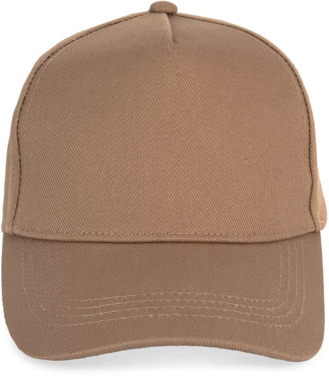 Native Spirit Ecologische unisex pet met 5 panelen NS037 - Dark camel - One size