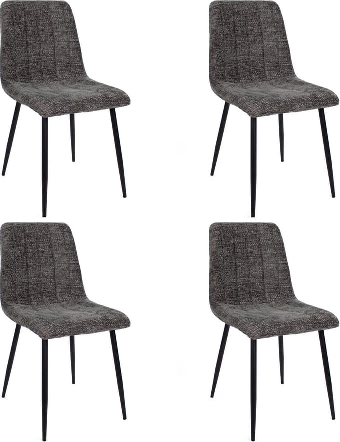 Set van 4 Kick eetkamerstoel Sem - Donkergrijs