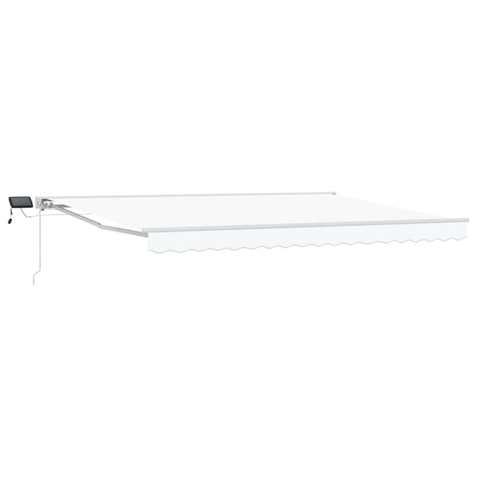 vidaXL - Handbediende - luifel - met - LED's - Wit - 4 - × - 3 - m