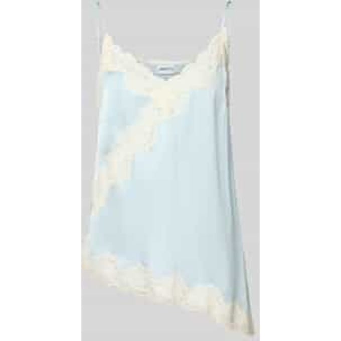 Blousetop van viscose met kant