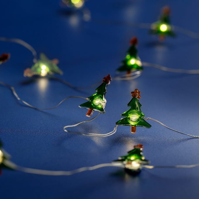 Micro LED string met Kerstboompjes - 190 cm lang - 20 LED's