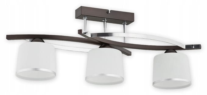 Astred 3-lichts rail - roest wenge/chroom, mat wit
