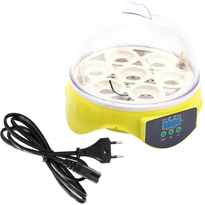 Mini Digitale 7 Eieren Capaciteit Kip Eend Vogel Broedmachine Gereedschapskit wit