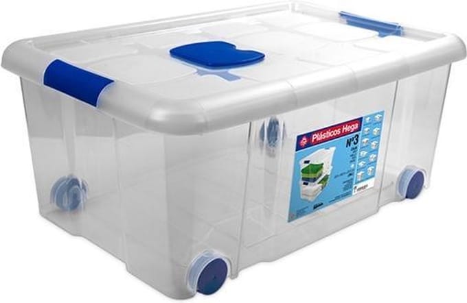 Hega Hogar Opbergbox Op Wielen 36l Transparant Nr3