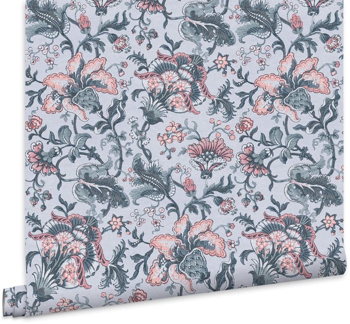 Laura Ashley Portia Behang - Bloemen - 10mx52cm - Blauw
