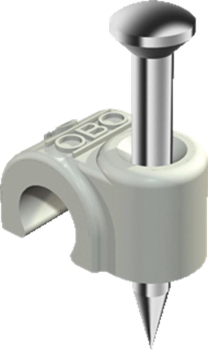 OBO spijkerclip 20, kunstst, zuiver wit, diam 4mm