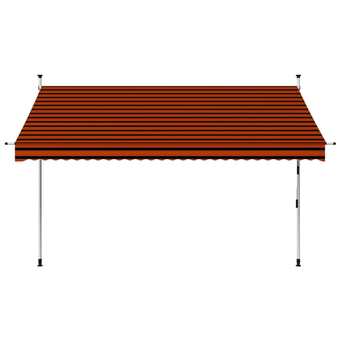 vidaXL - Luifel - handmatig - uittrekbaar - 300 - cm - oranje - en - bruin