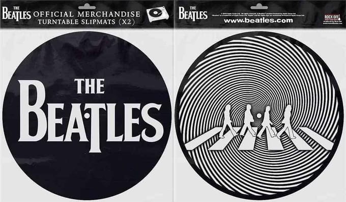 The Beatles - Drop T Logo & Crossing Silhouette Platenspeler Slipmat - Multicolours