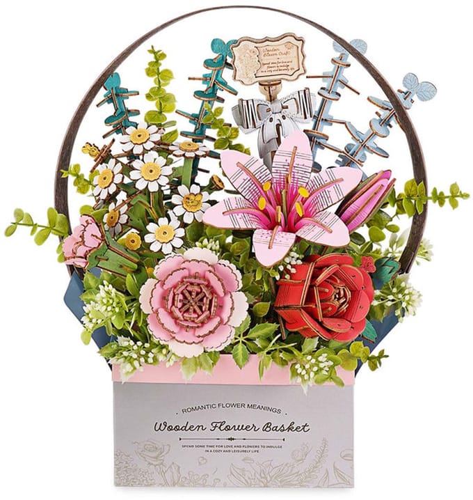 Wood Art - Wooden Flower Basket