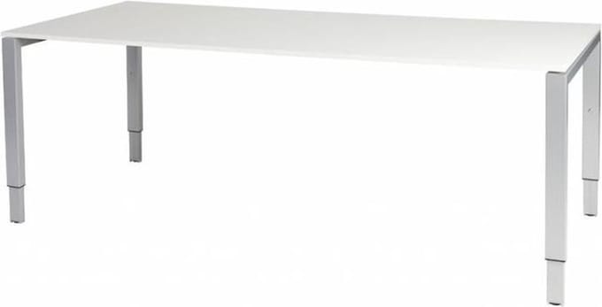 Verstelbaar Bureau - Domino 200x90 wit - alu frame