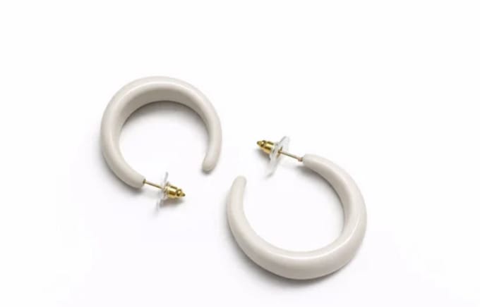 Hoop oorbellen | Wit