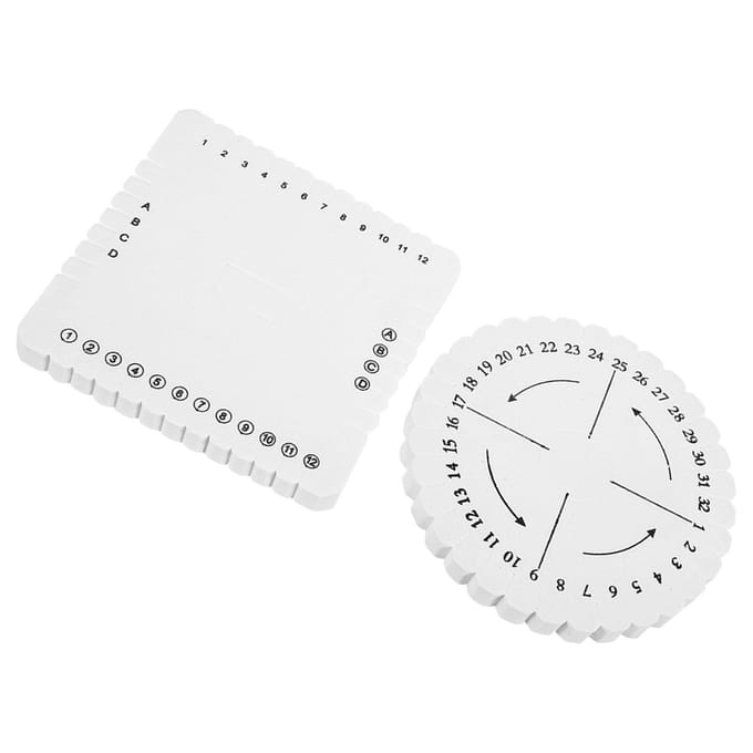 2 Stuks Rond Vierkant Kumihimo Schijf Macramé Gevlochten Koord String Armband Handgemaakt Weefschijf Small wit