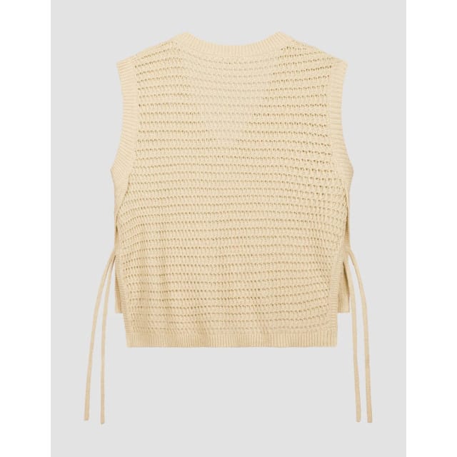 ØlÅf Open Knit Vest Spencers Off White W200702