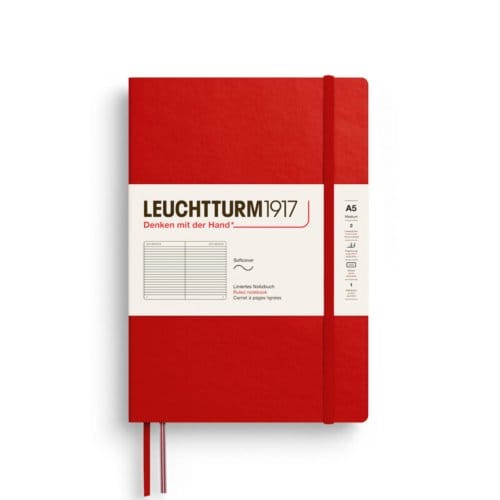 Leuchtturm1917 notitieboekje, softcover, medium a5, gelinieerd, cherry