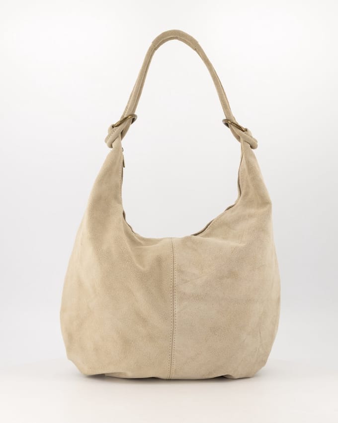 Teatro - Suez - Schoudertas - Handtas - Groot - Suede - Leer - Ecru