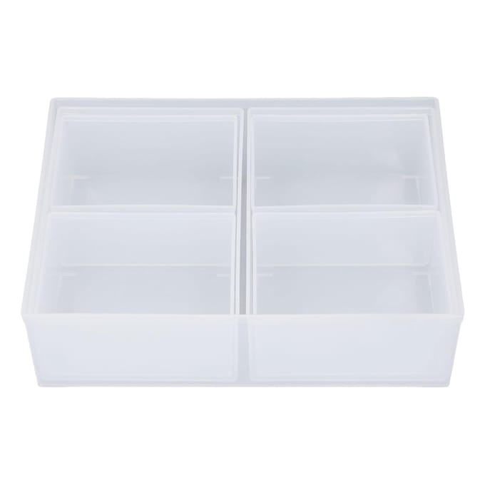 Plastic Organizer Doos Stapelbaar Transparant Multifunctioneel Opbergdoos Container voor Sieraden white