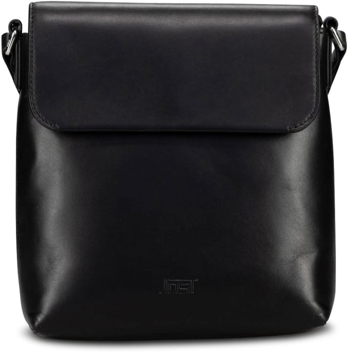 JOST Leren schoudertas Arva Shoulder Bag Black zwart