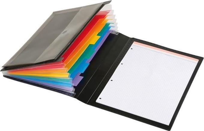 Viquel VI-050967-03 Documentenmap Manager Rainbow Class ® Zwart Met Rainbow Tabs