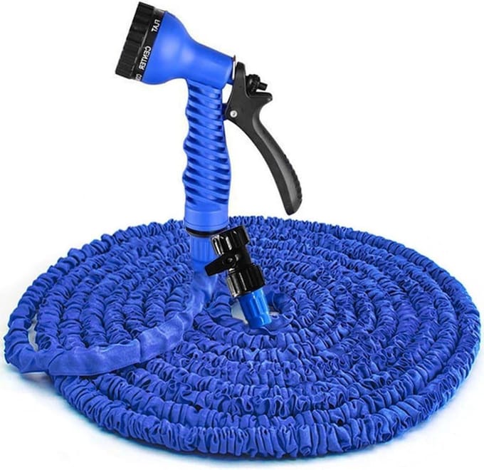 Tuinslang Uitrekbaar - Flexibele Waterslang - Buiten Bewateren - Krimpt Na Gebruik - 150FT - Blauw