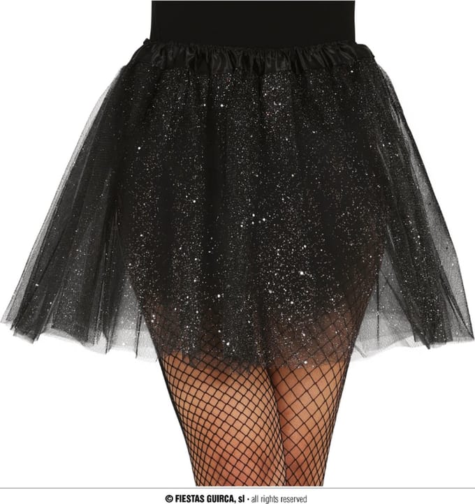 Fiestas Guirca - Glitter tutu zwart - 40 cm - Carnavalskleding - Carnaval - carnavalskleding 2027 - Carnaval kostuum