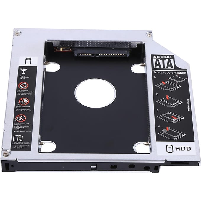 12,7 mm aluminium SATA HDD SSD-behuizing Harde schijfstation Caddy Optische dvd-adapter voor laptop white