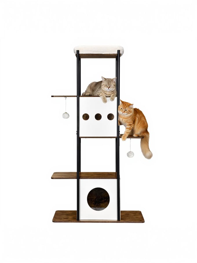 Feandrea - Krabpaal - Kattenboom - 153 cm - Afneembare en Wasbare Kussens - Grote Platformen