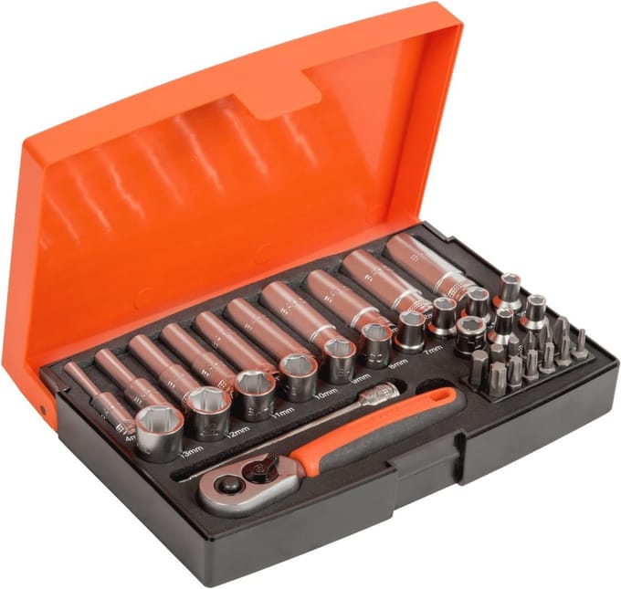 Dopsleutelset 1/4 inch Oranje