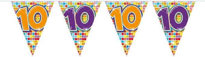 Folat - Vlaggenlijn Birthday Blocks 10 jaar - 6 meter